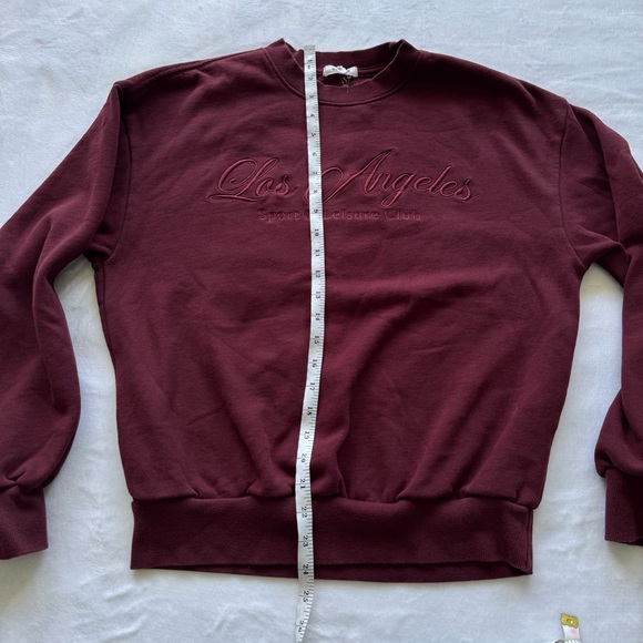 Garage Red Crewneck Sweater with Ribbed Cuffs, Size XXS - Picture 7 of 9